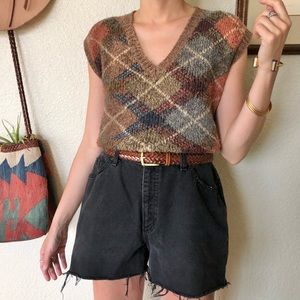 Vintage 90s Argyle Grandpa Vest